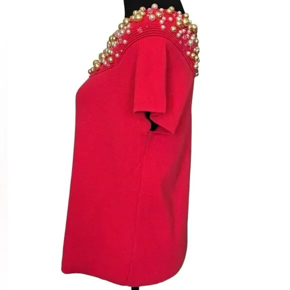 New ~ MOTH ~ Anthropologie ~ Beaded Top Size M GORGEOUS Viscose - Picture 3 of 10